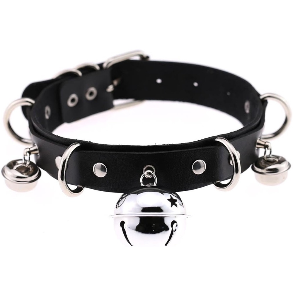 Faux Leather Bell Choker Neckband